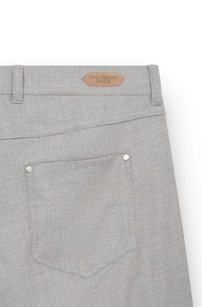 AD 45 - Pantalon en Flanelle de Laine Gris Beige