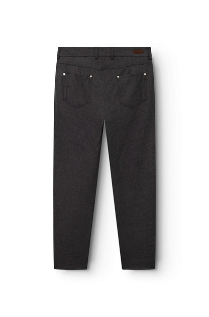 AD 45 - Pantalon en Flanelle de Laine Gris Foncé