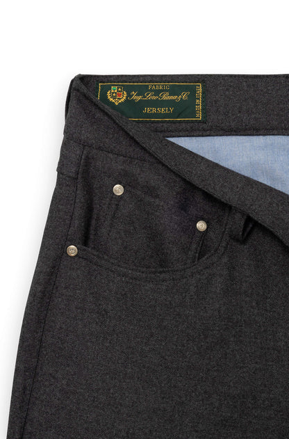 AD 45 - Pantalon en Flanelle de Laine Gris Foncé