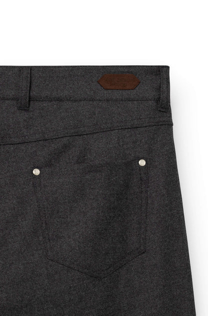 AD 45 - Pantalon en Flanelle de Laine Gris Foncé