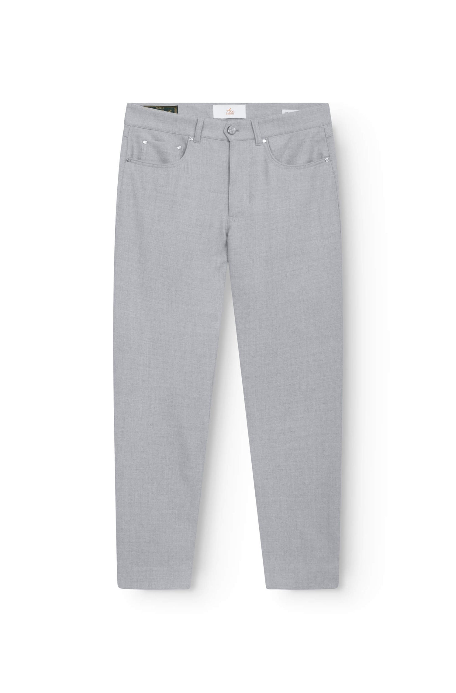 AD 45 - Pantalon en Flanelle de Laine Gris Clair