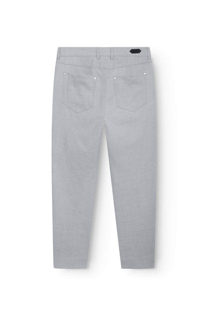 AD 45 - Pantalon en Flanelle de Laine Gris Clair