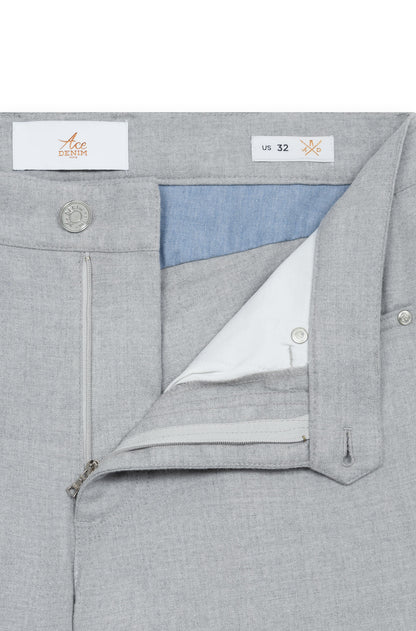 AD 45 - Pantalon en Flanelle de Laine Gris Clair