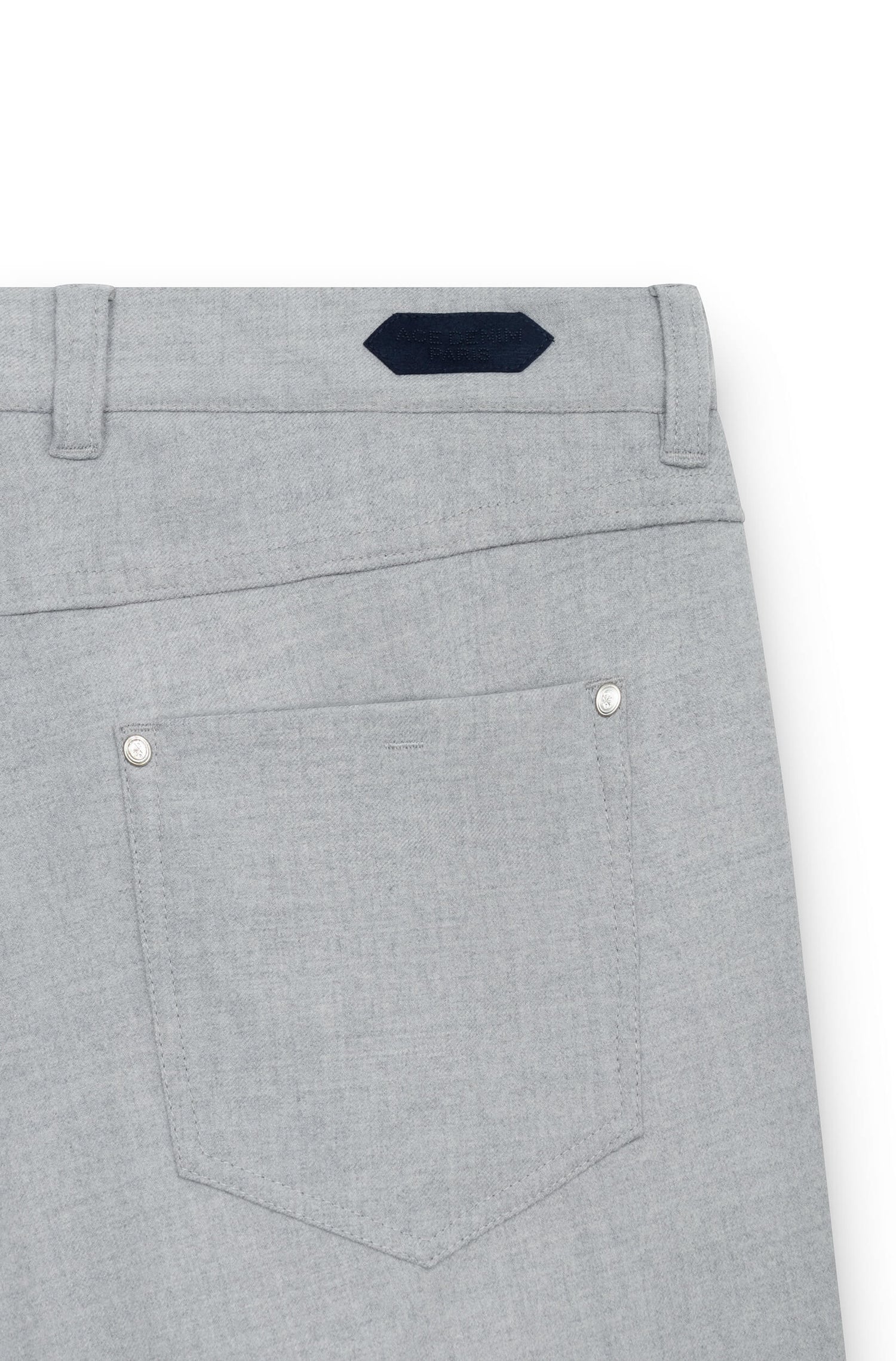 AD 45 - Pantalon en Flanelle de Laine Gris Clair