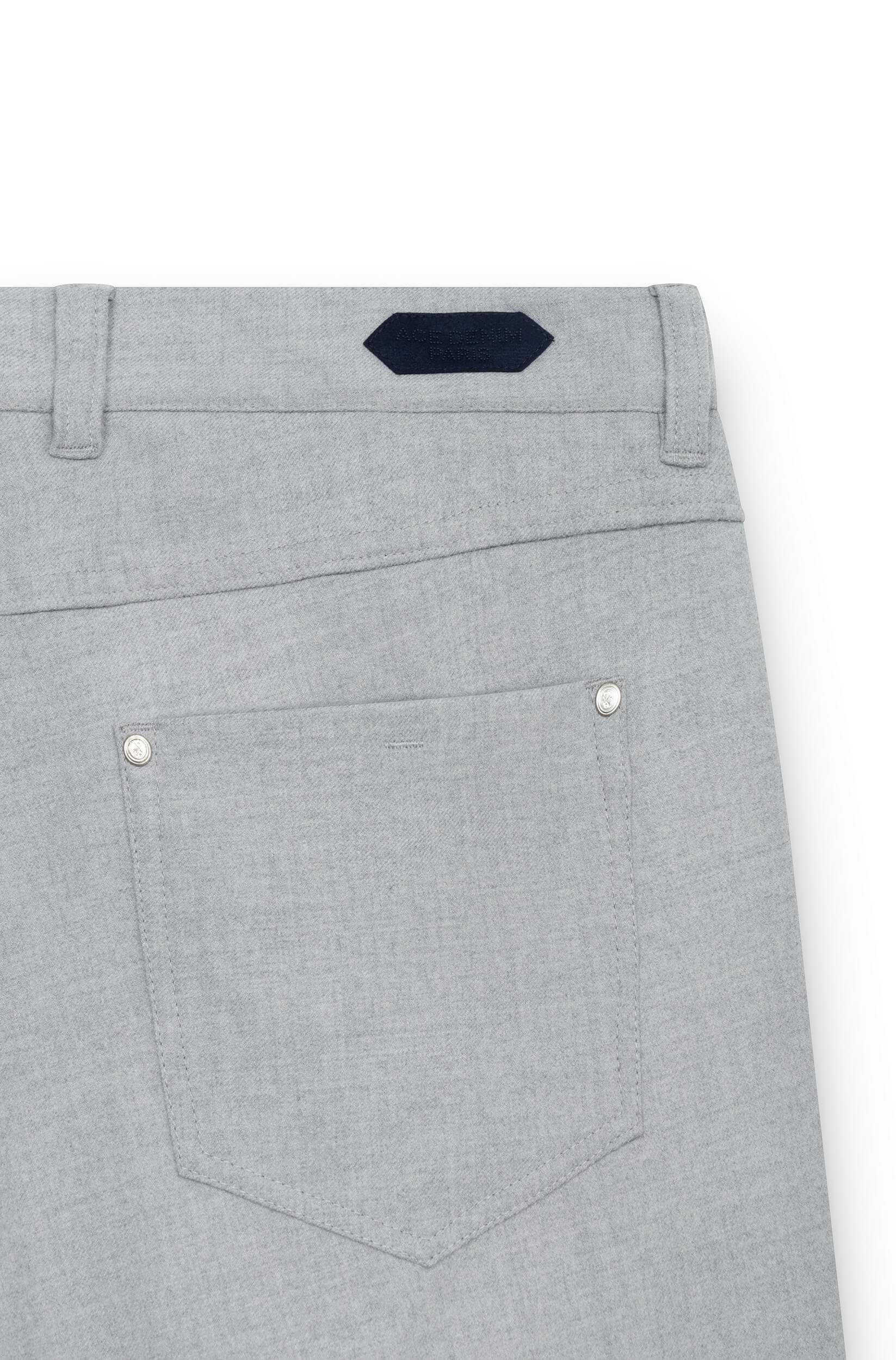 AD 45 - Pantalon en Flanelle de Laine Gris Clair