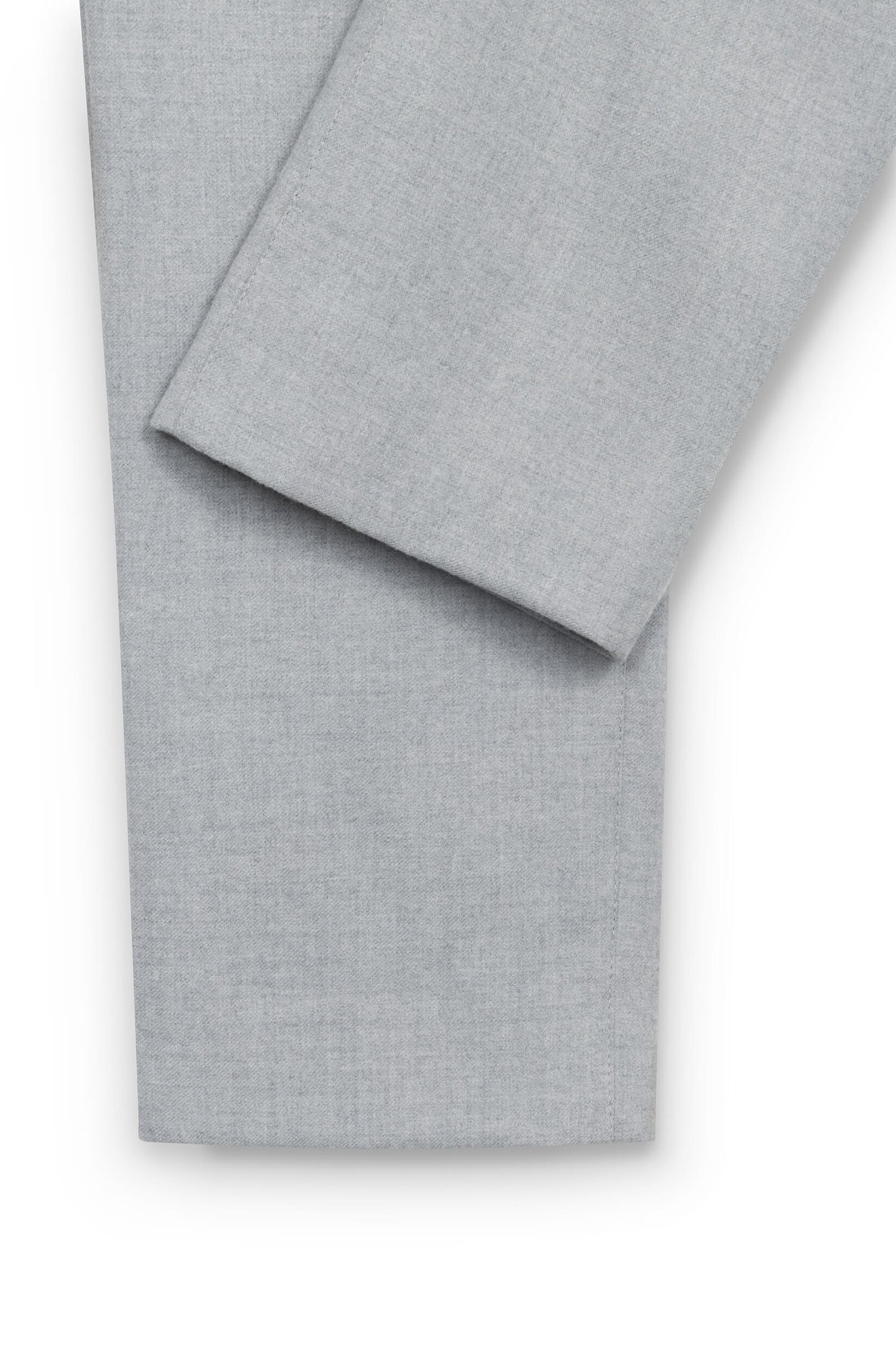 AD 45 - Pantalon en Flanelle de Laine Gris Clair