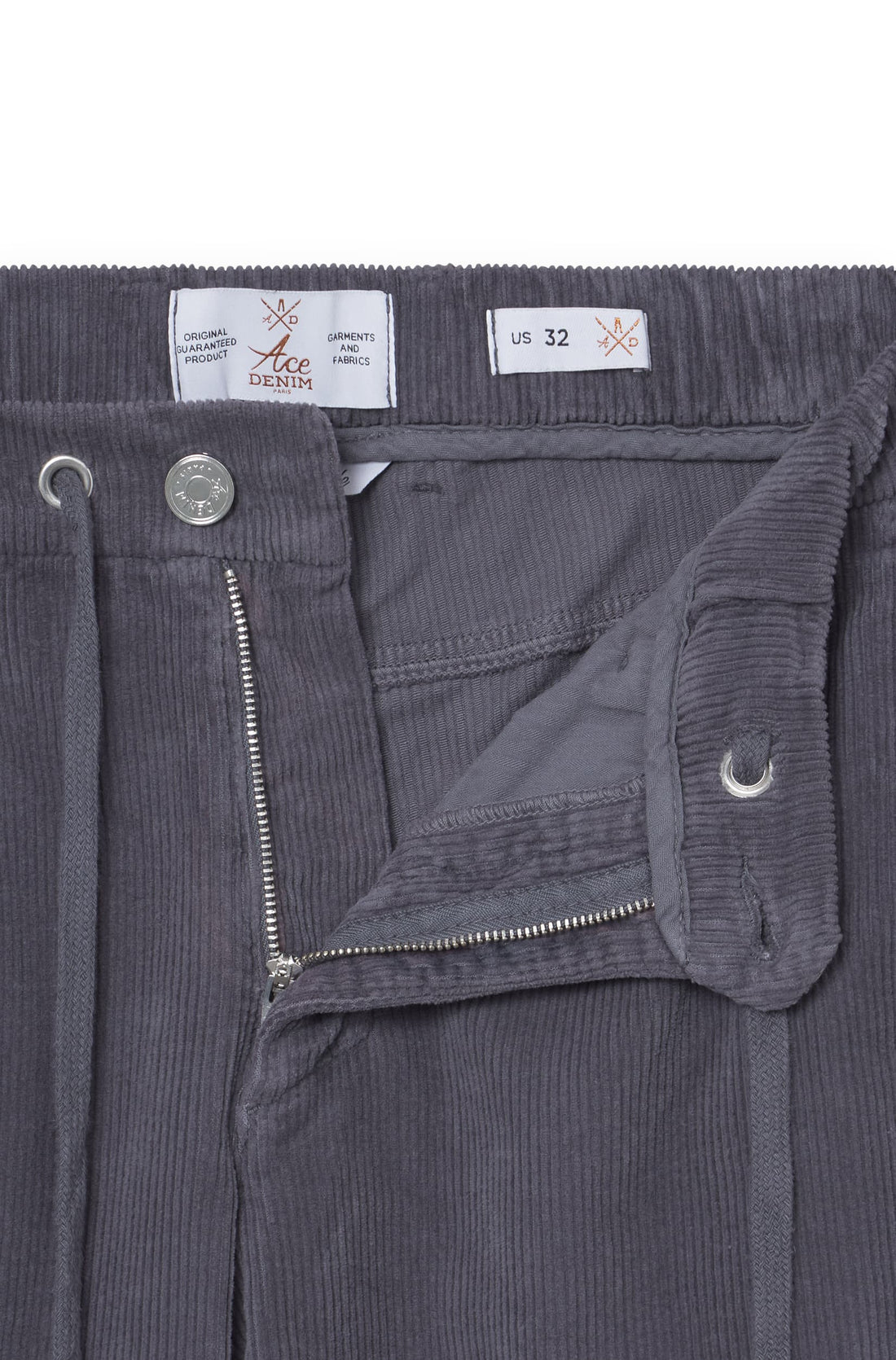 AD 88 - Pantalon Velours Gris Acier