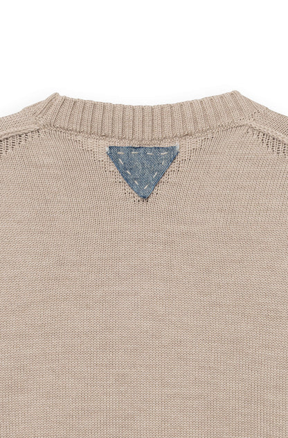 AD 199 - Pull à Col Rond en laine Beige