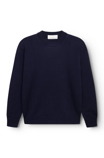 AD 199 - Round Neck Wool Sweater Navy