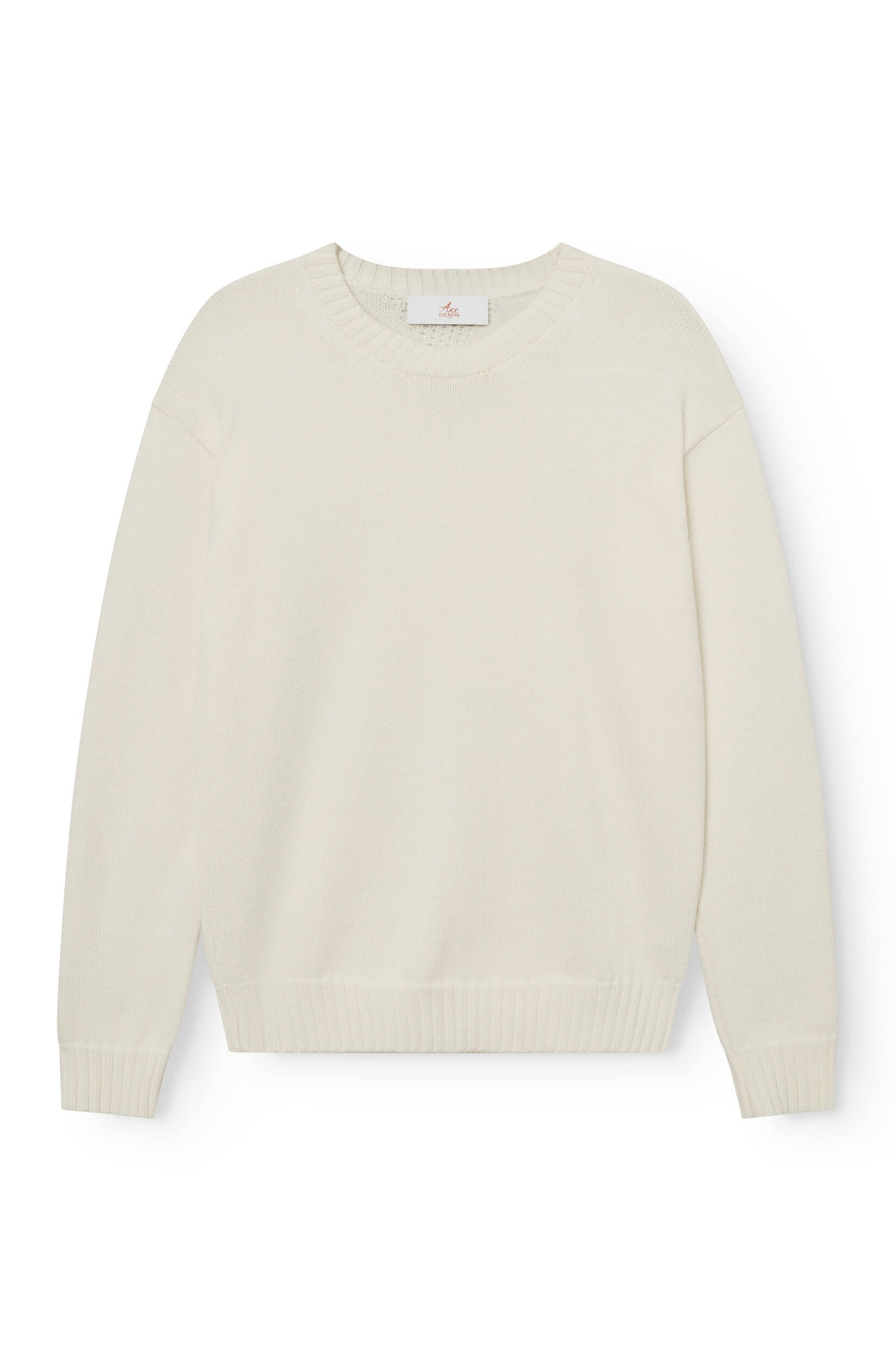 Pull col rond off-white en laine merinos pour homme