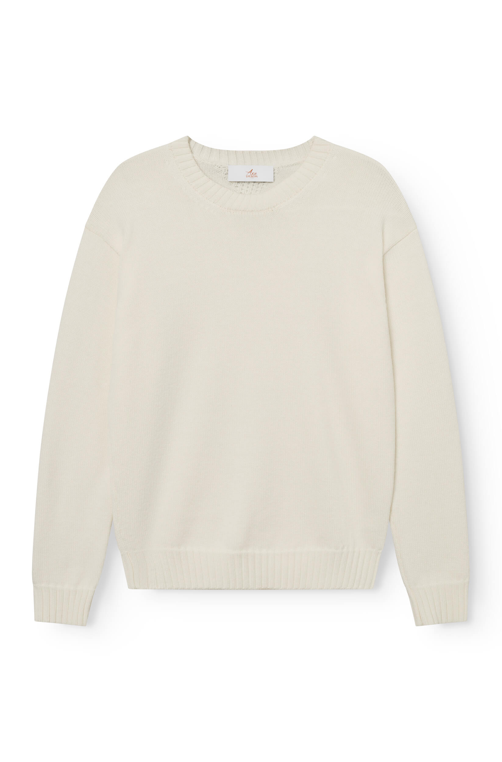 Pull col rond off-white en laine merinos pour homme