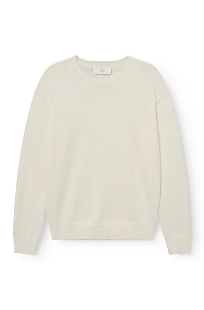 Pull col rond off-white en laine merinos pour homme