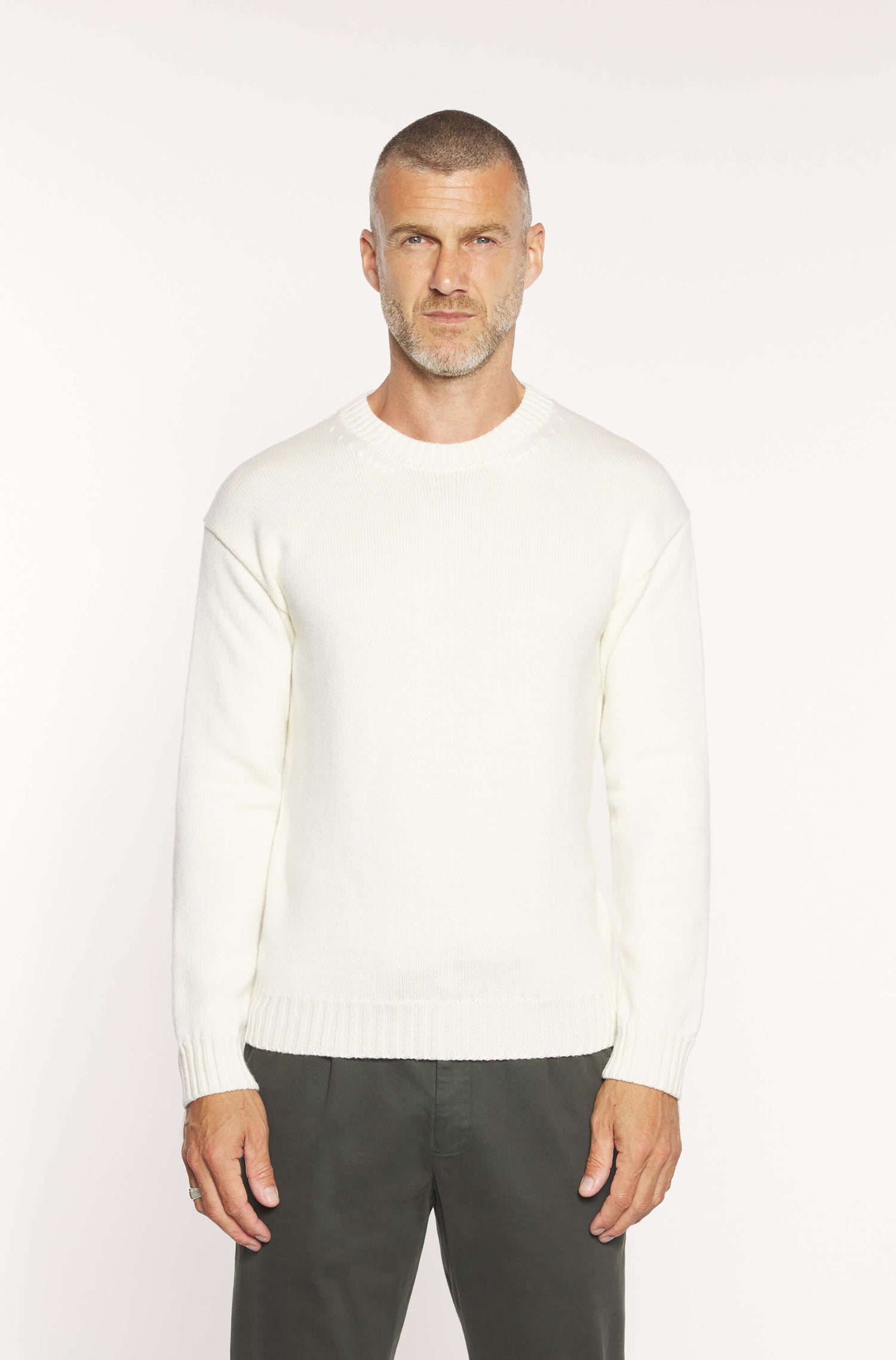 AD 199 - Round Neck Wool Sweater Off-White