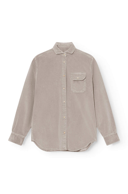 Surchemise en velours gris cendré