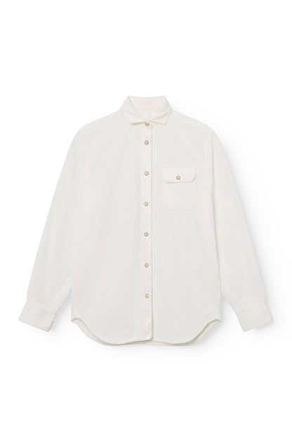 Surchemise en velours blanc cassé