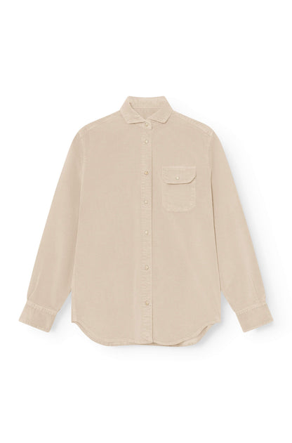 Surchemise en velours beige