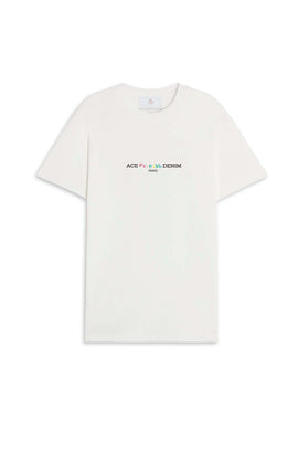 t-shirt homme blanc avec print "Ace denim"