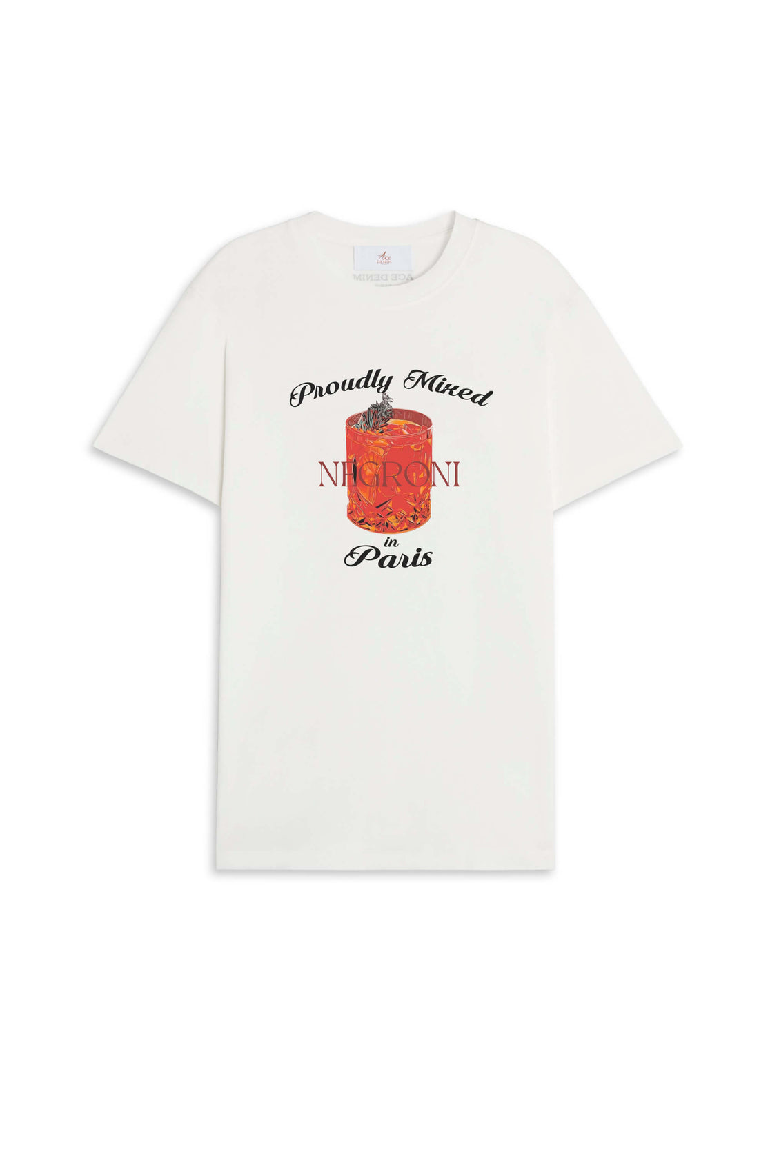 Ace Denim - Tshirt print Homme - Blanc Cocktail Negroni
