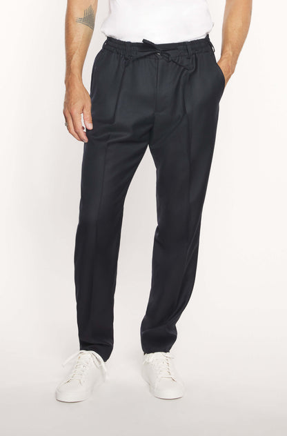 AD 37 - Pantalon en Drap de Laine Bleu Nuit