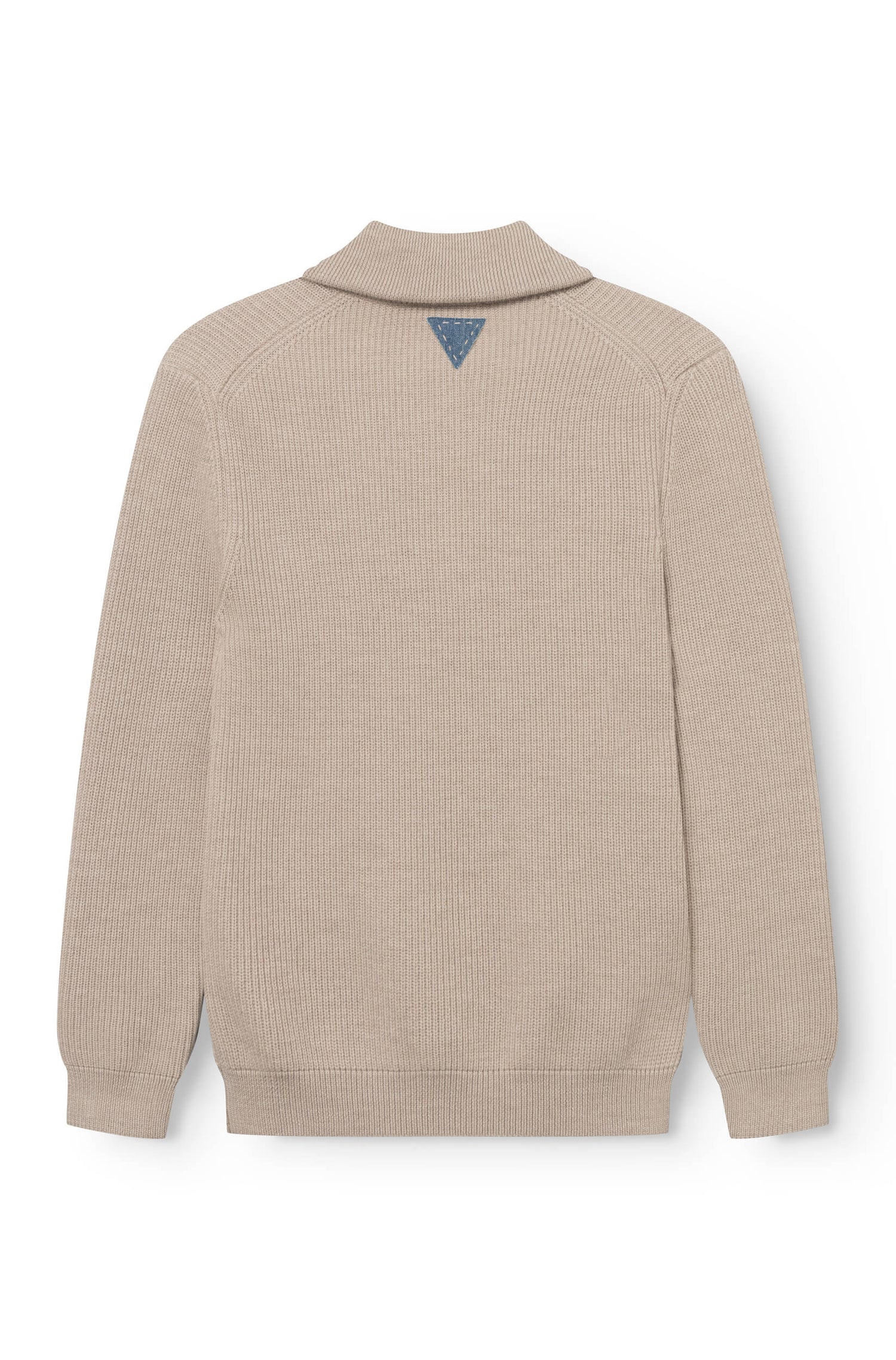 AD 198 - Beige Wool Zip-Up Collar Sweater