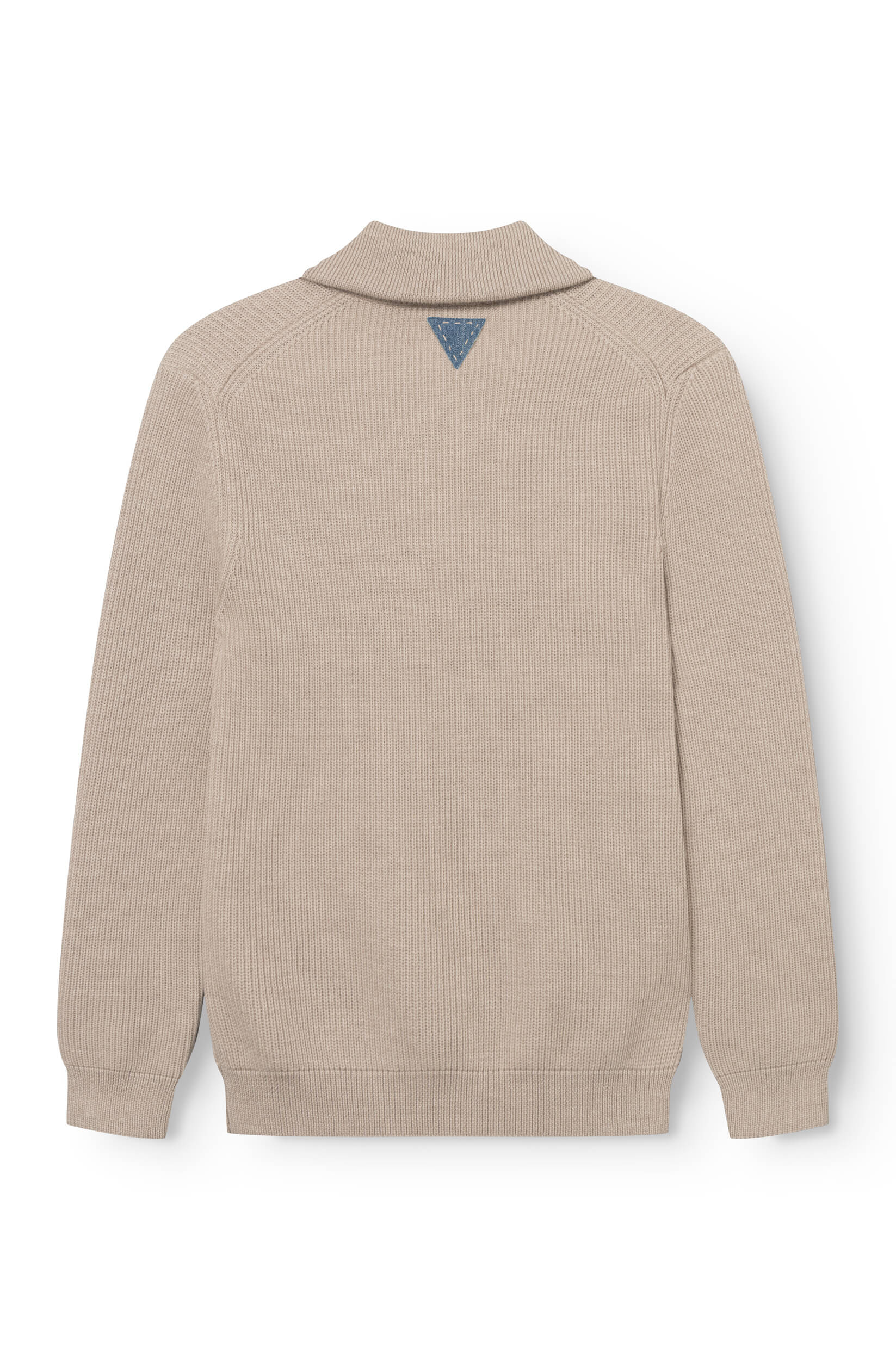 AD 198 - Beige Wool Zip-Up Collar Sweater