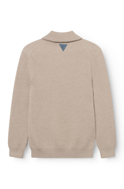 AD 198 - Beige Wool Zip-Up Collar Sweater
