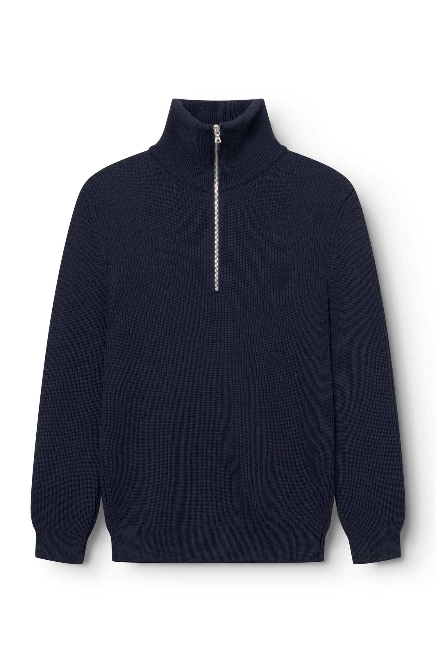 Pull col zippé marine pour homme