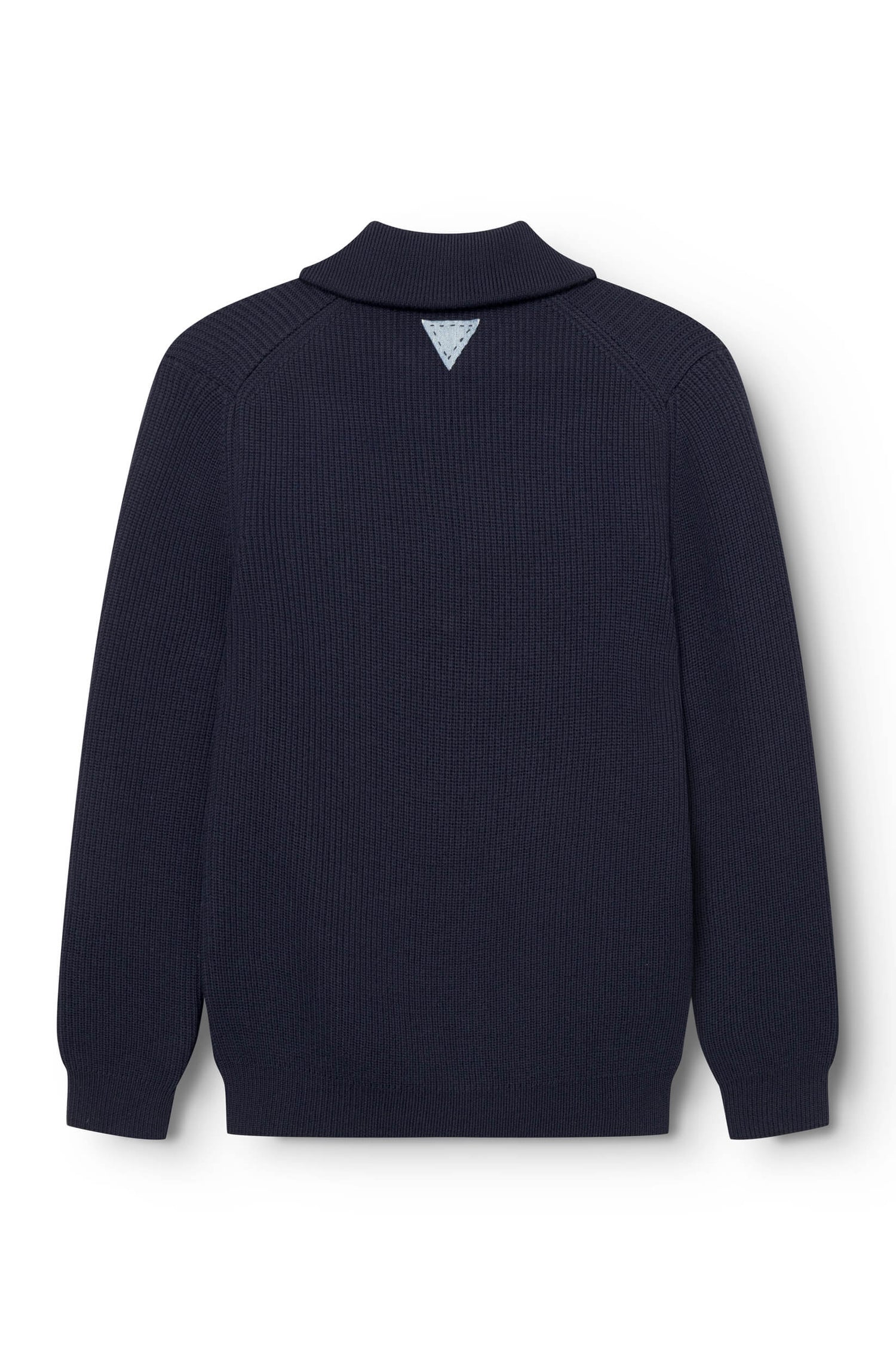 AD 198 - Pull à Col Zippé en laine Bleu Marine